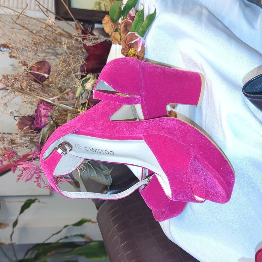 Camssoo bright pink platform sandals - Picture 6 of 12